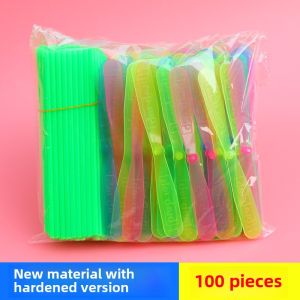 Large Luminous Bamboo Dragonfly Sky Dancers Hand Push Flying Saucer Frisbee Kids Toy Gift Kindergarten Gifts Suit