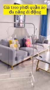 Giá Treo Thanh Đơn Giá Treo Quần Áo Kim Loại Đơn Giản Giá Để Đồ Tiết Kiệm Không Gian Có Móc Treo Tiện Lợi