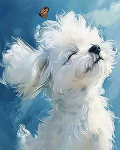 Paint By Numbers Dog Puppy DIY Digital Oil Painting Animal Crafts Supplies Adults Kit for Adults Wall Decor Living Room