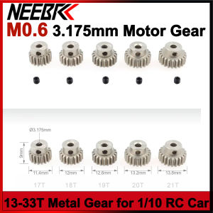 M0.6 13T 16T 17T 18T 21T 22T 23T 27T 28T 29T 32T 33T Metal Pinion Motor Gear 3.175mm Shaft for 1/10 RC Car Model Motor Parts