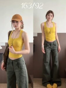 ZUKUN | Áo Camisole Đệm Cho Phụ Nữ Màu Vàng Không Tay Mặc Mùa Hè Che Giấu Bờ Sườn Hỗ Trợ Lưng Đẹp