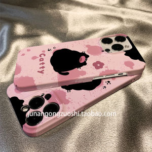 Cute Pink Black Cat Phone Case for iPhone 17 pro Max Apple New Model 17 pro Girl Heart 16 pro Max Internet Celebrity 16 pro Cute Cartoon 15 Frosted 14 Full Cover