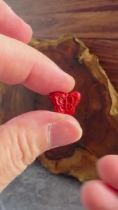 Cinnabar Butterfly Bead Charm Through-Hole DIY Jewelry Making Red Auspicious Chinese Style Bracelet Necklace Accessory - RRC