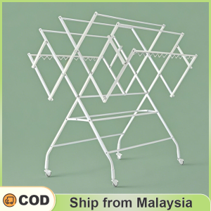 Stainless Steels Clothes Drying Rack  | Foldable Clothes Hanger With Wheels  | Outdoor Clothe Hanger  | Penyidai Baju ampaian baju Rak  | 曬衣架