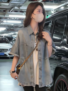 Fashionable Short Sleeve Denim Jacket Womens Spring Summer Elegant Clothing Top Quality European Style Early Spring New Arrival