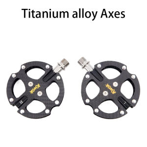 Kwok Carbon Fiber Bicycle Pedals Ultralight MTB Road 3 Bearing Pedals Titanium Alloy Axle Light Weight Bike Pedals Cycling Part