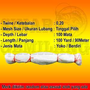 jaring ikan jaring senar 020 100x100 yoko size tinggal pilih