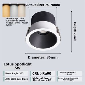 NVC | Anti-glare Recessed LED Downlight Ceiling Light For Living Room Hallway