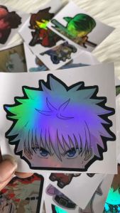 Stiker Hologram Killua x hunter ukuran 8 cm