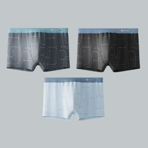 HLA | Mens Pure Cotton Boxer Briefs Breathable Antibacterial Four Corner Underwear Comfortable Mid Waist Simple Style Summer New