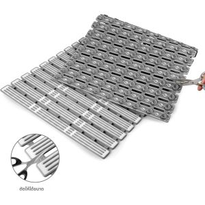 อ่างอาบน้ำที่ปูกันลื่นในห้องน้ำพื้นผิวกันลื่นพร้อมรูระบายน้ำขนาดใหญ่และถ้วยดูดขนาดใหญ่พรมปูพื้นห้องอาบน้ำในห้องน้ำแห้งเร็ว