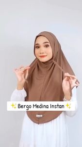 Hijab Bergo Medinah Instan Jersey Premium / Jilbab Instan Medinah Malay Soft Ped