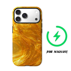 BILIBILI | Gold Silk Phone Case for iPhone 18 17 16 15 14 13 12 11 Air Pro Max Plus Double-layer Cover