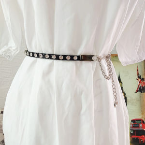 Womens Decorative Rhinestone Full Diamond Waist Chain Fashion All-Match Waist Decorations Diamond-Embedded Accessories Skirt Chain Thin Belt Womens Belt