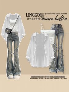 NUMEN BUTTON | Plus Size Summer Korean Style Suit 3 Pieces