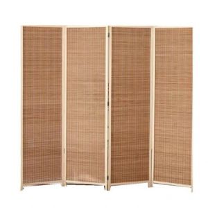 Portable Folding Bamboo Wood Room Divider