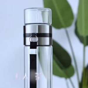 [LOCAL SELLER & FAST DELIVERY] 350ml Double Glass Wall Tea Infuser Cold Brew Coffee Stainless Steel Strainer Tight Seal Bottle BPA Free Portable Outdoor Friendly Bottle