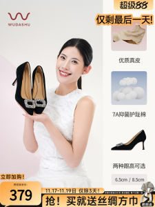 รองเท้าส้นสูงสีดำ ทรงหัวแหลม ขนาดใหญ่ สำหรับผู้หญิง รองเท้าส้นสูงแบบสวมสบาย ระดับไฮเอนด์ ไม่เหนื่อย รองเท้าแฟชั่น