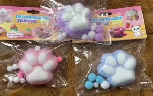 New Cat Paw Squishy Fidget Toy Handmade Flocked Mochi Slow Rising Finger Stress Relief Toy Premium Gift for Adults & Kids