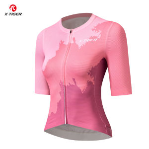 X-TIGER Cycling Jerseys Woman Outdoor Cycling Breathable Quick-drying Short Sleeve Pro High Elastic Fabric Bicycle Shirt Fashion