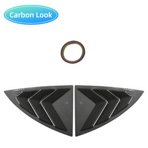 For Tesla Model Y 19-23 Car Rear Window Shutter Cover Trim Window Louver Side Vent ABS Carbon Fiber Gloss Black Auto Accessories