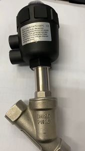 Katup Sudut Udara Pneumatik / Air Actuated Angle Seat Valve Double Acting PN 25