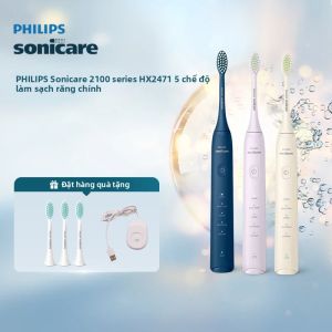 Bàn Chải Đánh Răng Điện Philips HX2471 Sonicare Có Thể Sạc Lại Bằng USB Sonic Wave Dành Cho Người Lớn Với 4 Chế Độ Làm Sạch Làm Sạch Sâu Làm Trắng Răng Lông Bàn Chải Mềm