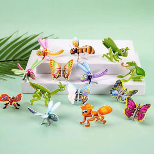 3D Puzzle Blocks Toys 3D Insect Paper Jigsaw Funny Paper Card Children Early Education