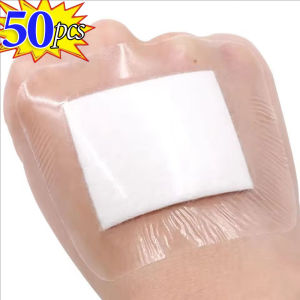 Dorisna 50Pcs Waterproof Band Aid Wound Dressing Medical Transparent Sterile Tape Wound PU film Adhesive Plaster