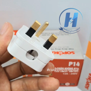 Phích Cắm 3 Chân Vuông Tiêu Chuẩn BS1363 Chuẩn Anh Quốc P14 SOPOKA