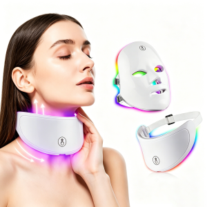 Foreverlily | 7 Colors LED Face Neck Mask Rechargeable Photon Therapy Mask Red Light Skin Tightening Lifting Facial Beauty Device Home SPA