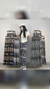 กางเกงลายพิมช้างผ้าเกาหลี 950-10