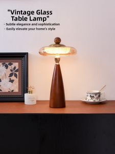 YOULIMEIJIA | Antique Style Wooden Bedside Lamp for Bedroom Gift