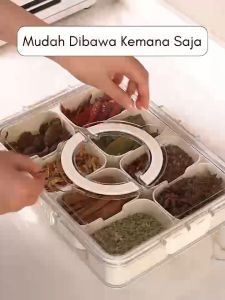 Kotak Penyimpanan Kulkas Rak Plastik PET Tebal Rak Kulkas Dengan Sekat Kompartemen