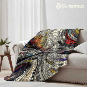 Beast Kingdom | Cyber Track Sketch Art Soft Warm Flannel Blanket Lightweight Cozy Christmas Halloween Home Decor Room