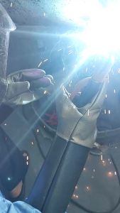 Welding Gloves Heat Resistant Dark Genuine Cowhide Leather Gloves for Electric Welding Work