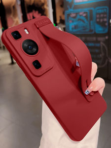 Wine Red Strap Support Silicone Case for Honor Huawei P60 pro New Model Full Lens Protection Anti-Fall Womens Style Nova11/10/9