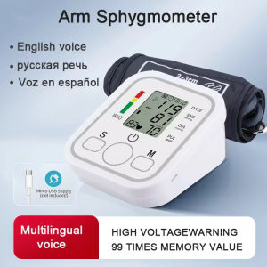 Medical Digital Blood Pressure Monitor Upper Arm Automatic Tonometer English/Russian/Spain Voice Broadcast Blood press