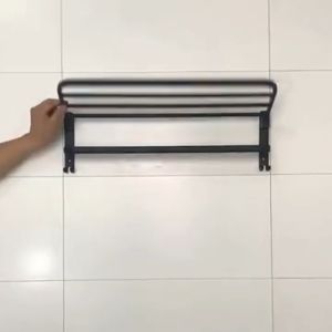 Rak Gantung Handuk Lipat Alumunium Anti Karat 2 Susun Dinding Kamar Mandi BATHI-L60