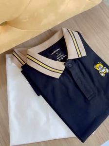 Áo Thun polo Nam KSM Menswear Tay Ngắn Thêu Gấu có cổ vải Cotton dày mịn Rẻ Đẹp PL724