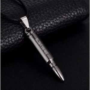 KALUNG TALI HITAM KOREA (WATERPROOF) BULLET SMILE CATE INC PENDANT AND NECKLACE-CJR TITANIUM