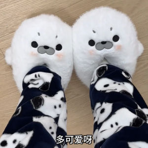 Dép Bông Sea Otter Dày Mùa Đông Ấm Áp Trong Nhà Đế EVA Đế Xuồng Trẻ Em Dễ Thương Cho Cả Nam Và Nữ
