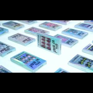 GLAMERMAID Dark Green Press on Nails Medium Almond Fall Deep Blue Marble Ombre Fake Nails Short Oval Stiletto Stick Glue on Nails Kit for Women False Nail Tips Set with Adhesive Tabs Nail File