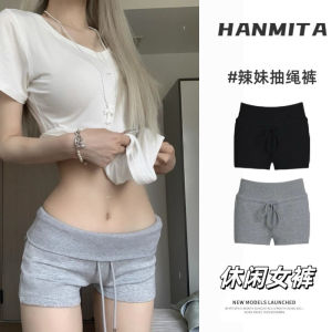 กางเกงขาสั้นสปอร์ตทรงสลิมฟิตสำหรับผู้หญิงในช่วงฤดูร้อนปี 2025 ทรงเข้ารูปเอวกลาง ผ้าโพลีเอสเตอร์ เส้นใยสังเคราะห์