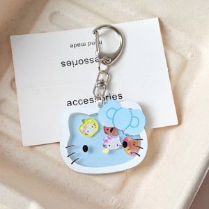 Sanrio Hello Kitty Shaking It Keychain Pendant Girly Sweet Bag Hanging Ornaments Couple Backpack Acrylic Accessories Gift Toys