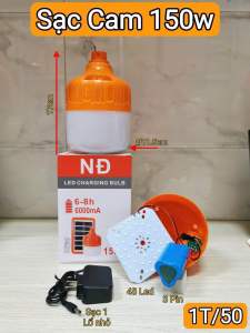 Bóng tích điện NĐ-150W kèm sạc năng lượng mặt trời có remost điều khiển từ xa