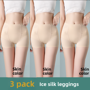 miiow | High Waist Ice Silk Seamless Safety Pants Women Summer Anti Exposure Flat Angle Underwear Butt Lifting Tummy Control Briefs