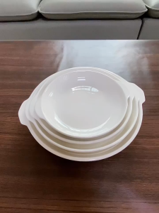 Zenic Ceramic Pure White Deep Plate Western-style Soup Plate With Double-handled Baking Pan