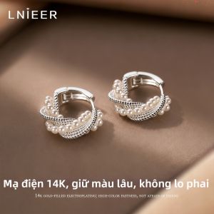 Lnieer | Phụ Kiện Tai Đính Ngọc Trai Pháp Quấn Xoắn Elegante