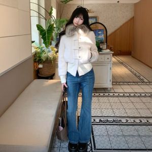 CHANGTONG | Korean Style High-quality Short Collar Tweed Coat
